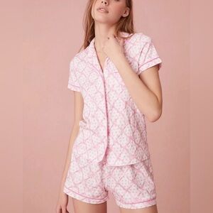 LoveShackFancy x Roller Rabbit Baby Bow Hearts Pajama Set